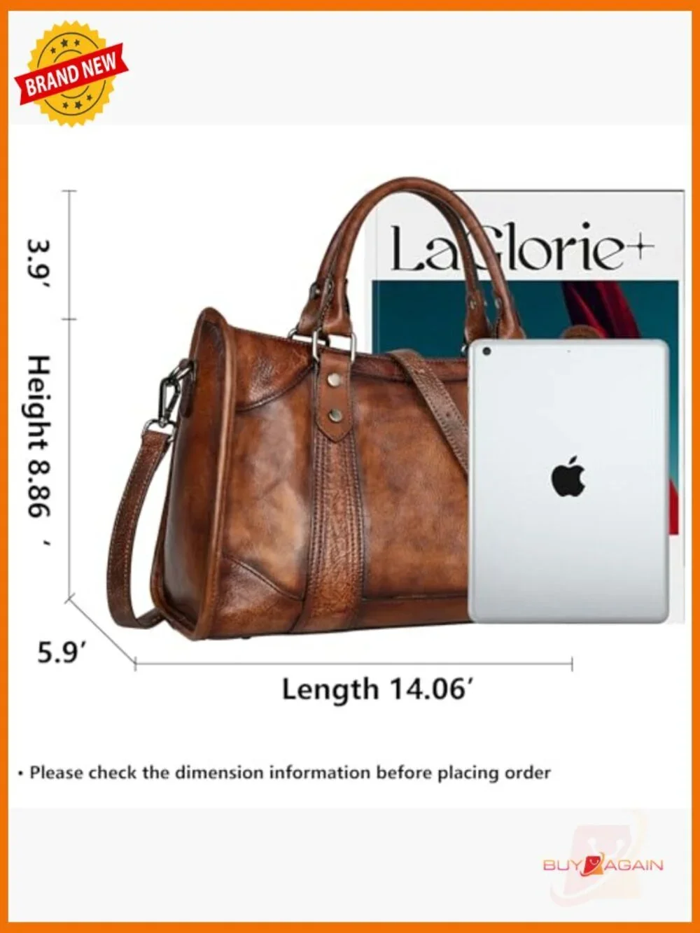 Genuine Leather Satchel Handbag Crossbody Shoulder Bag Hobo Purse Vintage Tote